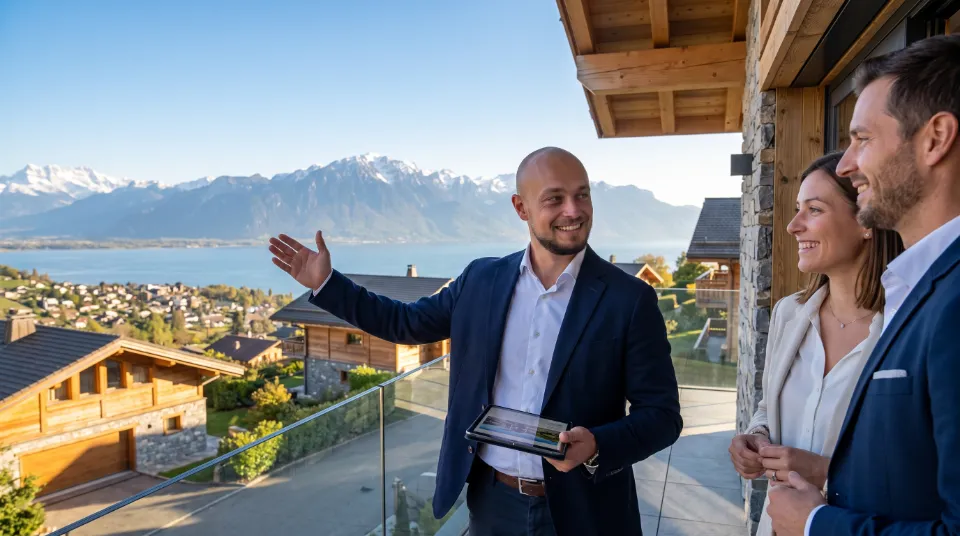 Bien immobilier avec vue sur le lac et les montagnes